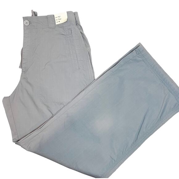 Abercrombie & Fitch High Rise Baggy Gray Cargo Pants Size M/L - Picture 2 of 6